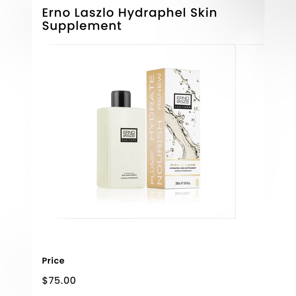 ERNO LASZLo New York Hydraphel Skin Supplement Toner Lotion Hydratante 6.8 fl.oz